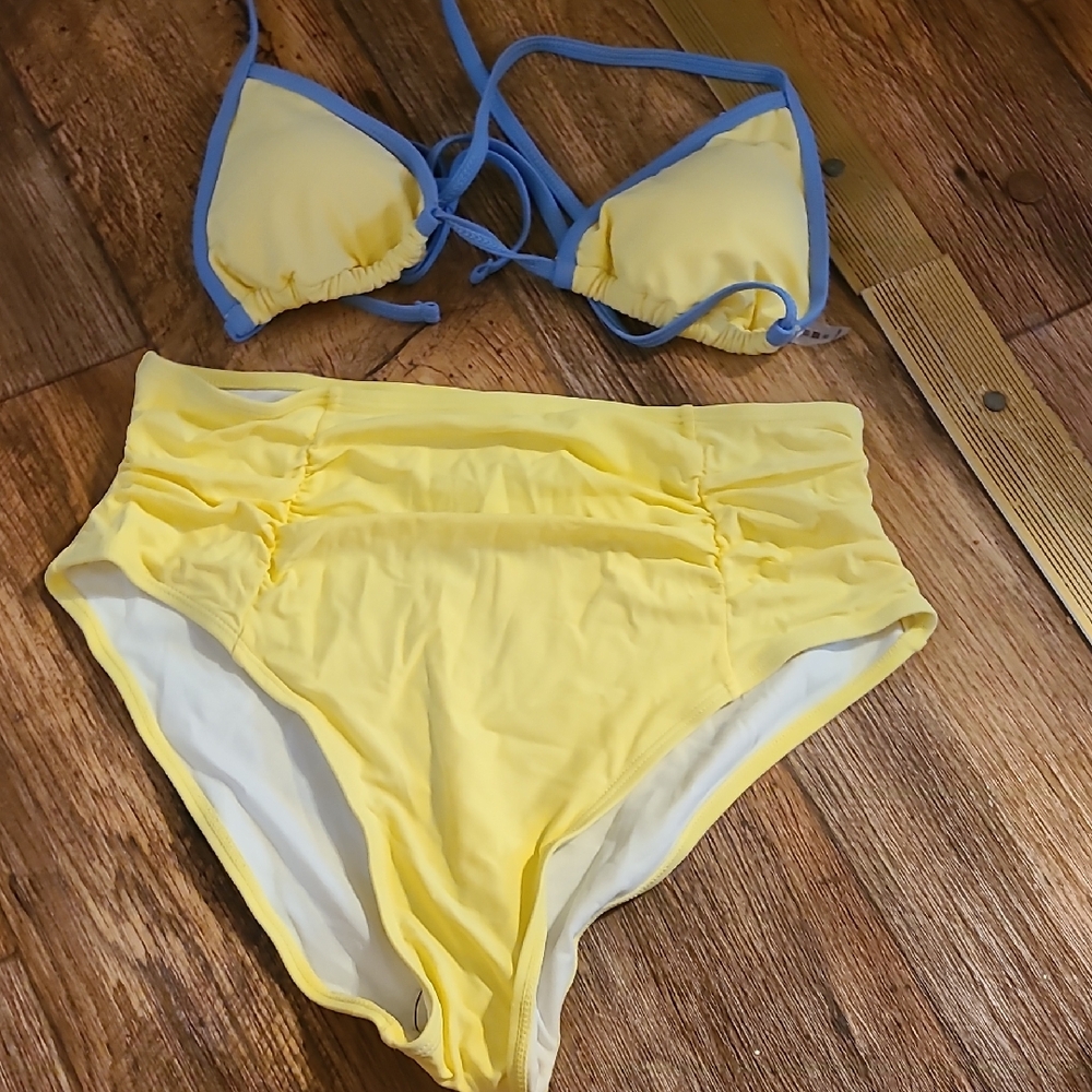 Yellow and Blue Bikini Set